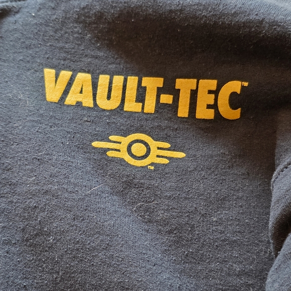 FallOut Vault-Tec Navy Zip Hoodie with Yellow Logo - Picture 2 of 4
